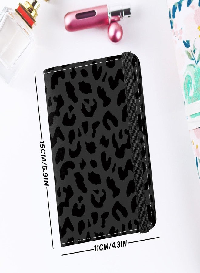 GABraden Cute Passport Holder and Holder Combo Passport Cover with RFID Blocking Women Men Compatible Wallet Credit Card Protector(Black Grey Leopard Cheetah Pattern) - Image 2